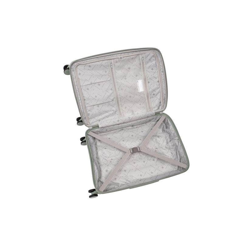 Continuous 4 Piece Hardside Expandable 8 Wheel Spinner Luggage Set with Hard-Pocket Carry-On (Seagrass)