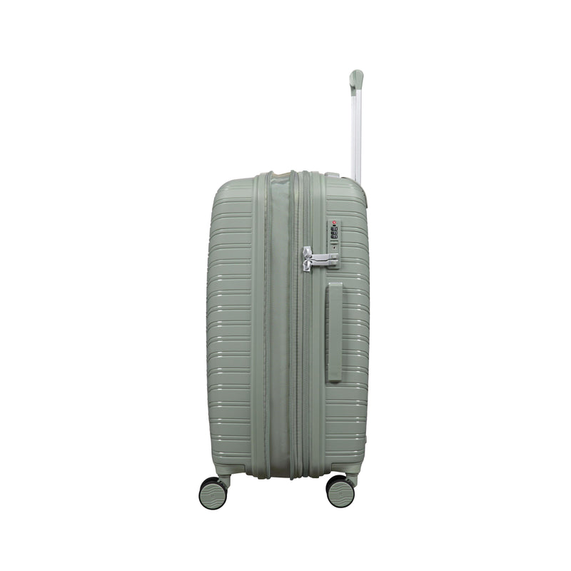 Continuous 4 Piece Hardside Expandable 8 Wheel Spinner Luggage Set with Hard-Pocket Carry-On (Seagrass)