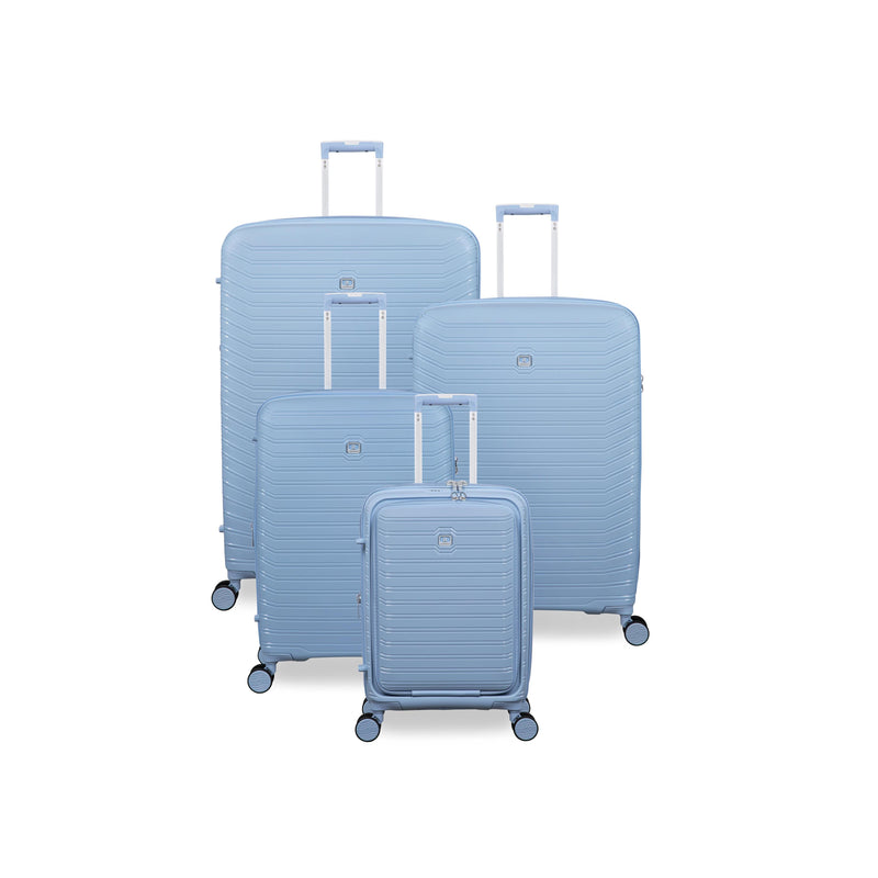 Continuous 4 Piece Hardside Expandable 8 Wheel Spinner Luggage Set with Hard-Pocket Carry-On (Skyway)