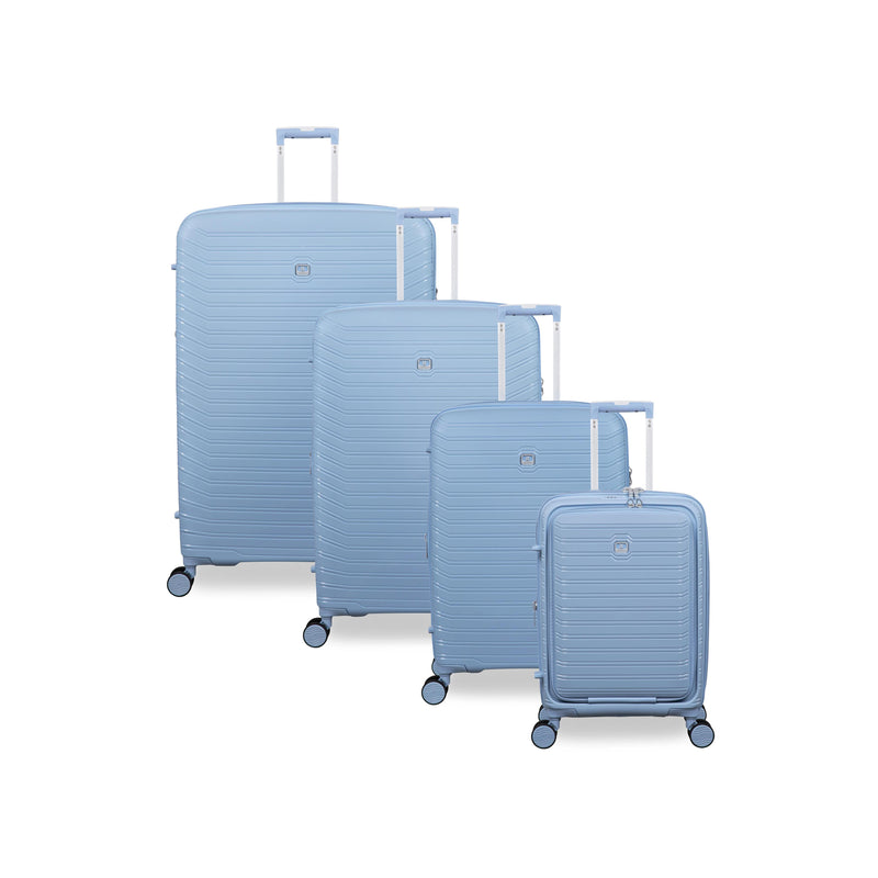 Continuous 4 Piece Hardside Expandable 8 Wheel Spinner Luggage Set with Hard-Pocket Carry-On (Skyway)