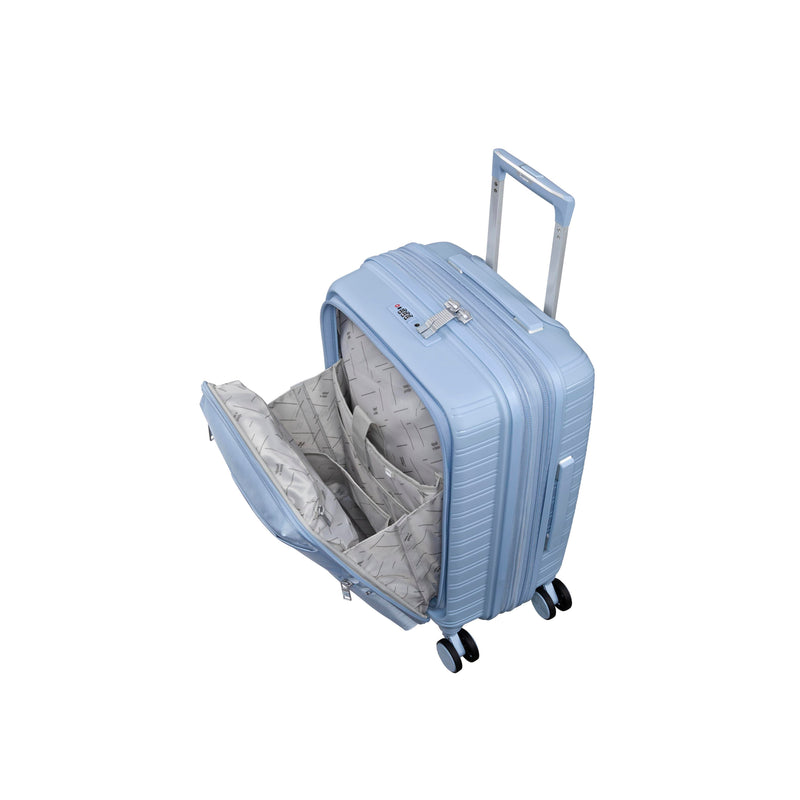 Continuous 4 Piece Hardside Expandable 8 Wheel Spinner Luggage Set with Soft-Pocket Carry-On (Skyway)