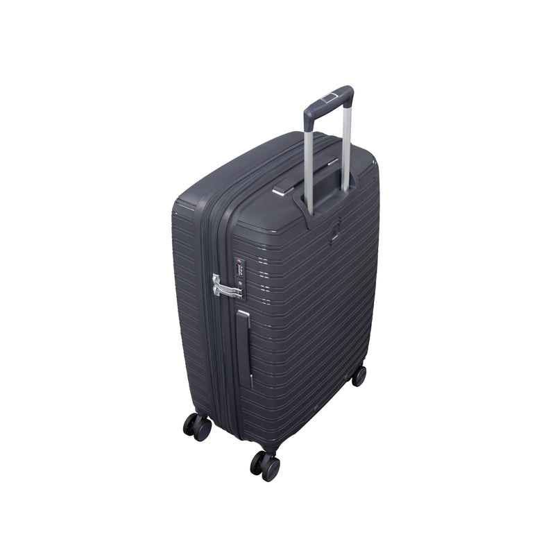 Continuous 4 Piece Hardside Expandable 8 Wheel Spinner Luggage Set with Soft-Pocket Carry-On (Warm Charcoal)