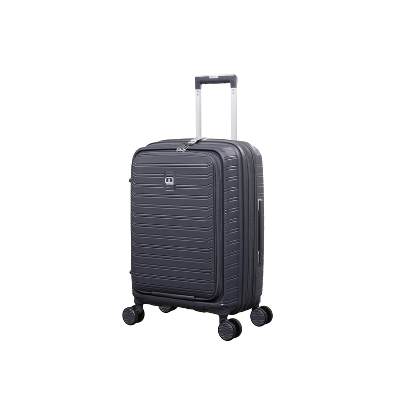 Continuous 4 Piece Hardside Expandable 8 Wheel Spinner Luggage Set with Hard-Pocket Carry-On (Warm Charcoal)
