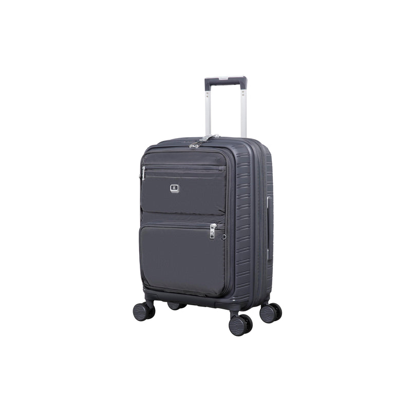 Continuous 4 Piece Hardside Expandable 8 Wheel Spinner Luggage Set with Soft-Pocket Carry-On (Warm Charcoal)