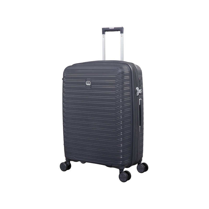 Continuous 4 Piece Hardside Expandable 8 Wheel Spinner Luggage Set with Soft-Pocket Carry-On (Warm Charcoal)