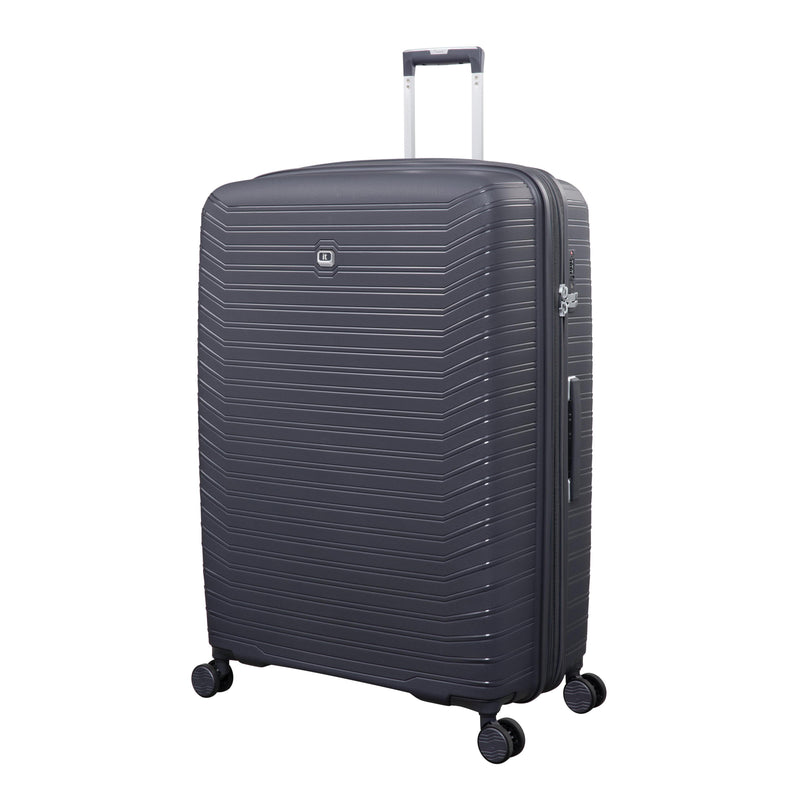Continuous 4 Piece Hardside Expandable 8 Wheel Spinner Luggage Set with Hard-Pocket Carry-On (Warm Charcoal)
