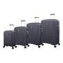 Continuous 4 Piece Hardside Expandable 8 Wheel Spinner Luggage Set with Hard-Pocket Carry-On (Warm Charcoal)