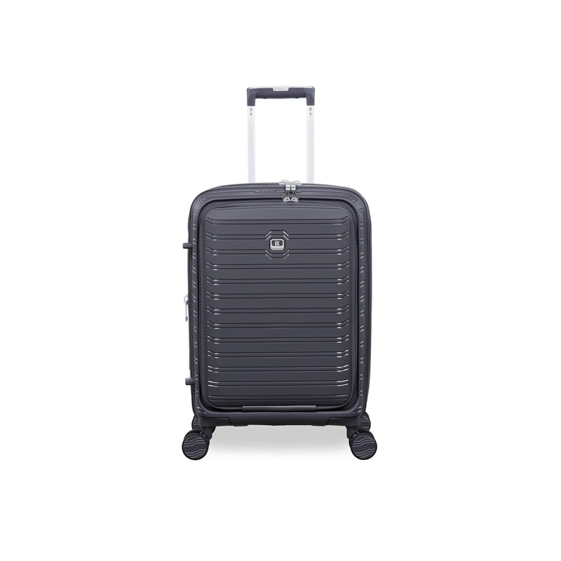 Continuous 4 Piece Hardside Expandable 8 Wheel Spinner Luggage Set with Hard-Pocket Carry-On (Warm Charcoal)