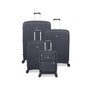 Continuous 4 Piece Hardside Expandable 8 Wheel Spinner Luggage Set with Soft-Pocket Carry-On (Warm Charcoal)