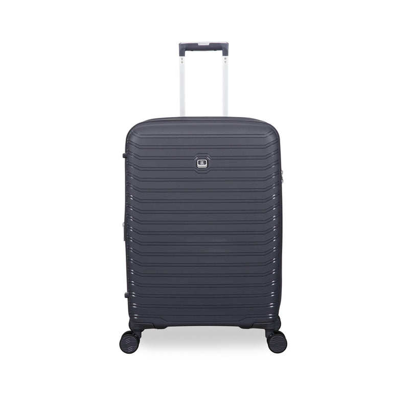 Continuous 4 Piece Hardside Expandable 8 Wheel Spinner Luggage Set with Soft-Pocket Carry-On (Warm Charcoal)