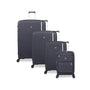 Continuous 4 Piece Hardside Expandable 8 Wheel Spinner Luggage Set with Soft-Pocket Carry-On (Warm Charcoal)