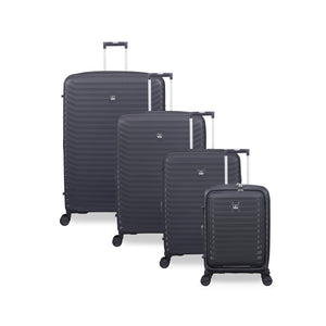 Continuous 4 Piece Hardside Expandable 8 Wheel Spinner Luggage Set with Hard-Pocket Carry-On (Warm Charcoal)