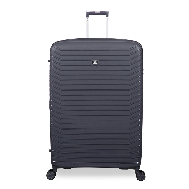 Continuous 4 Piece Hardside Expandable 8 Wheel Spinner Luggage Set with Soft-Pocket Carry-On (Warm Charcoal)