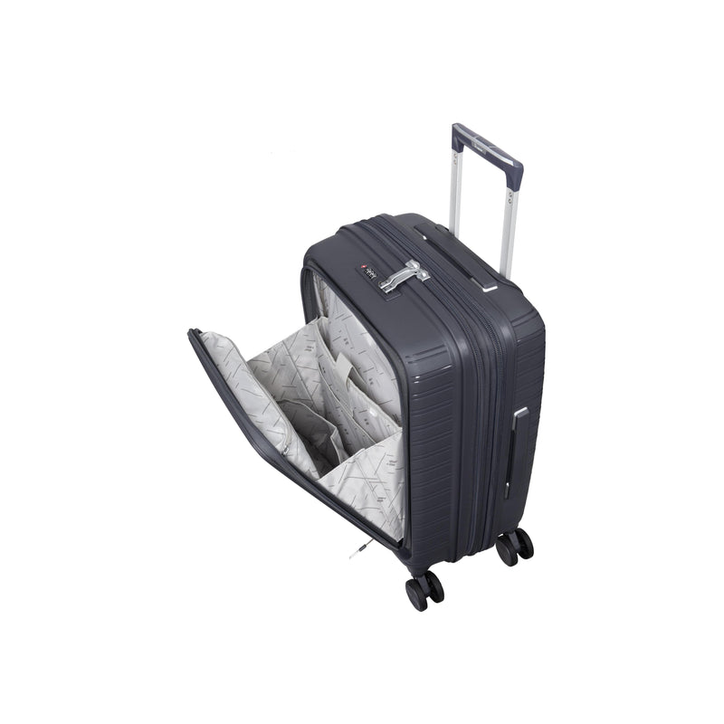 Continuous 4 Piece Hardside Expandable 8 Wheel Spinner Luggage Set with Hard-Pocket Carry-On (Warm Charcoal)