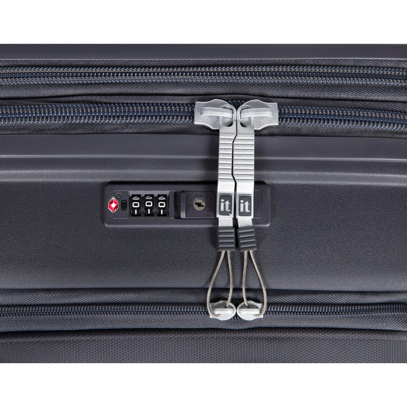 Continuous 4 Piece Hardside Expandable 8 Wheel Spinner Luggage Set with Soft-Pocket Carry-On (Warm Charcoal)