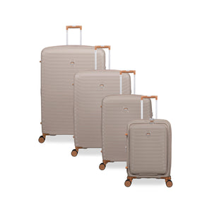 Continuous 4 Piece Hardside Expandable 8 Wheel Spinner Luggage Set with Hard-Pocket Carry-On (Crockery)