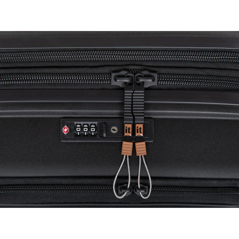 Continuous 22" Hardside Carry-On 8 Wheel Expandable Spinner with Hard Pocket (Black)