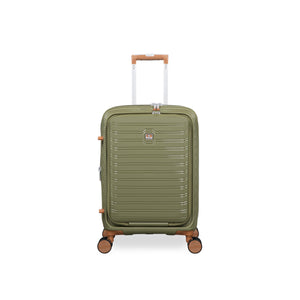 Continuous 22" Hardside Carry-On 8 Wheel Expandable Spinner with Hard Pocket (Olive Drab)