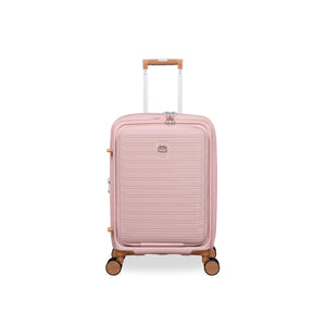 Continuous 22" Hardside Carry-On 8 Wheel Expandable Spinner with Hard Pocket (Peach Whip)