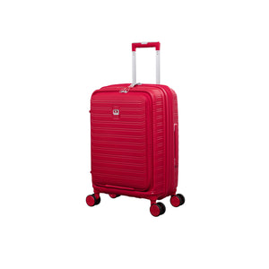 Continuous 22" Hardside Carry-On 8 Wheel Expandable Spinner with Hard Pocket (Bright Red)
