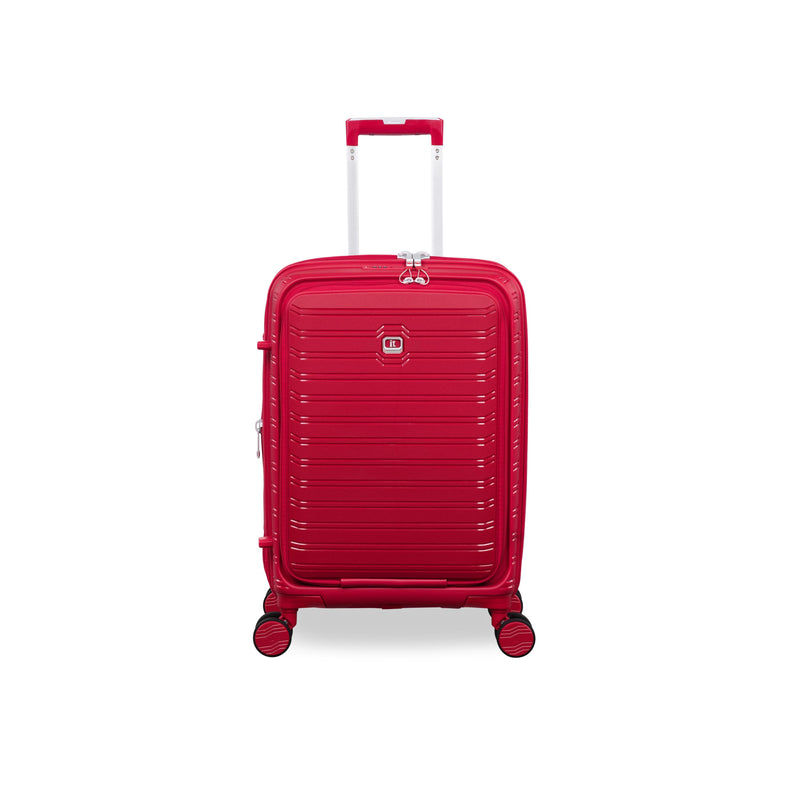 Continuous 22" Hardside Carry-On 8 Wheel Expandable Spinner with Hard Pocket (Bright Red)