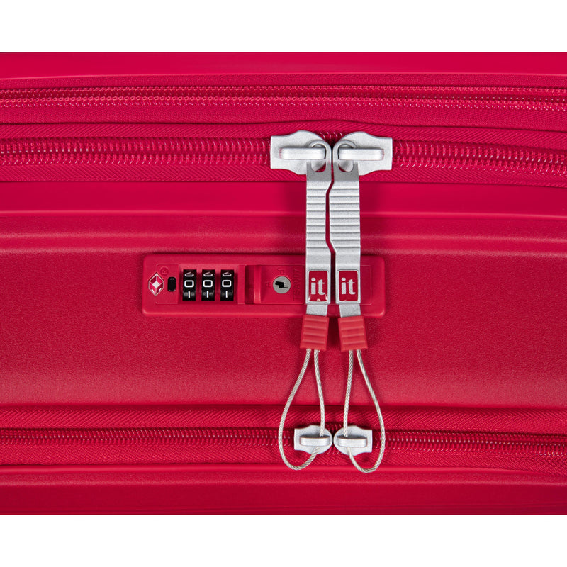 Continuous 22" Hardside Carry-On 8 Wheel Expandable Spinner with Hard Pocket (Bright Red)