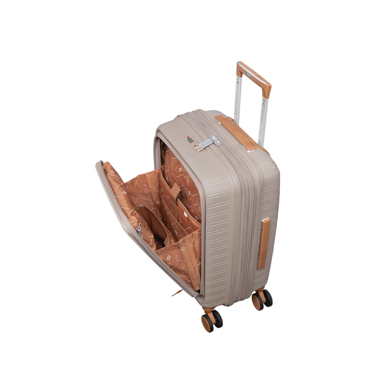 Continuous 22" Hardside Carry-On 8 Wheel Expandable Spinner with Hard Pocket (Crockery)