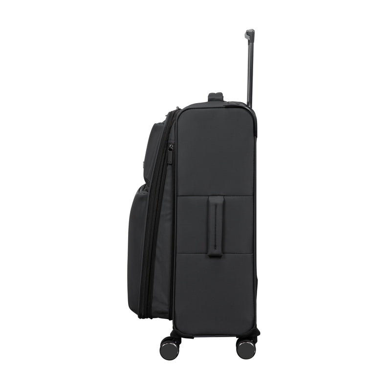 Debutant 3 Piece Softside 8 Wheel Spinner Luggage Set (Black)
