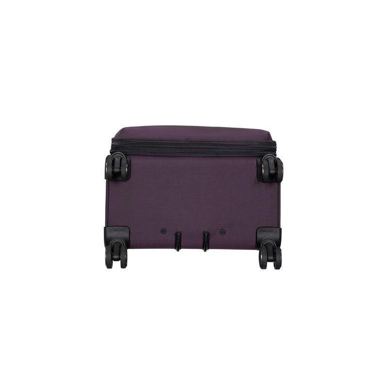 Debutant 3 Piece Softside 8 Wheel Spinner Luggage Set (Plum)