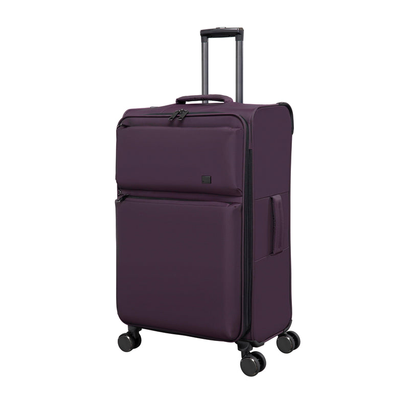 Debutant 3 Piece Softside 8 Wheel Spinner Luggage Set (Plum)