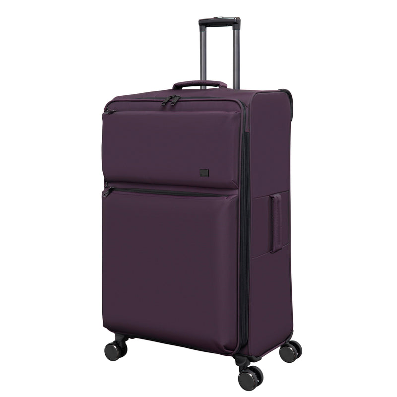 Debutant 3 Piece Softside 8 Wheel Spinner Luggage Set (Plum)