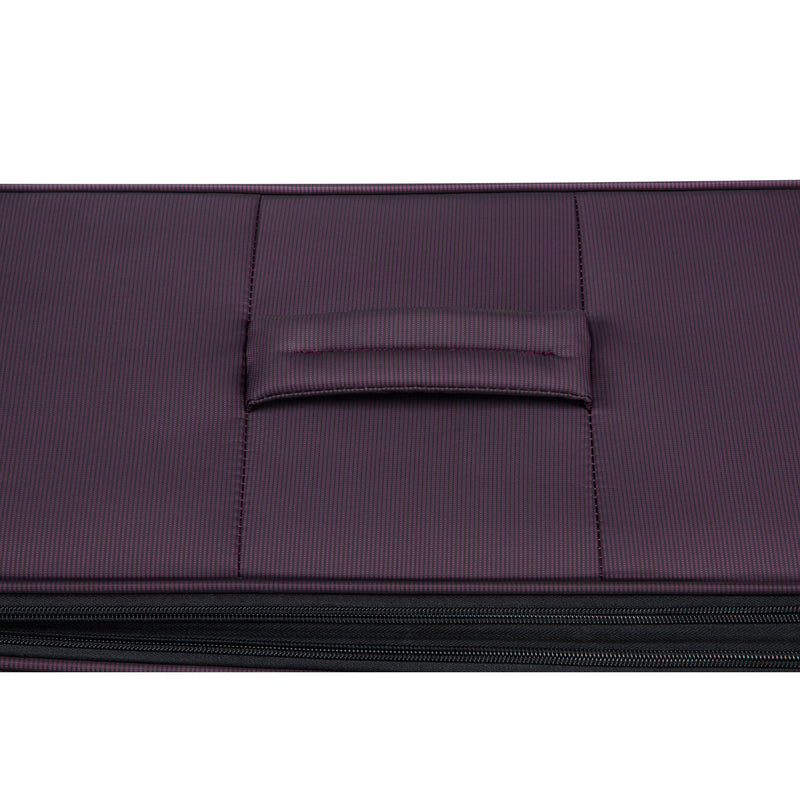Debutant 3 Piece Softside 8 Wheel Spinner Luggage Set (Plum)