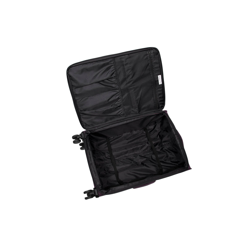 Debutant 3 Piece Softside 8 Wheel Spinner Luggage Set (Plum)