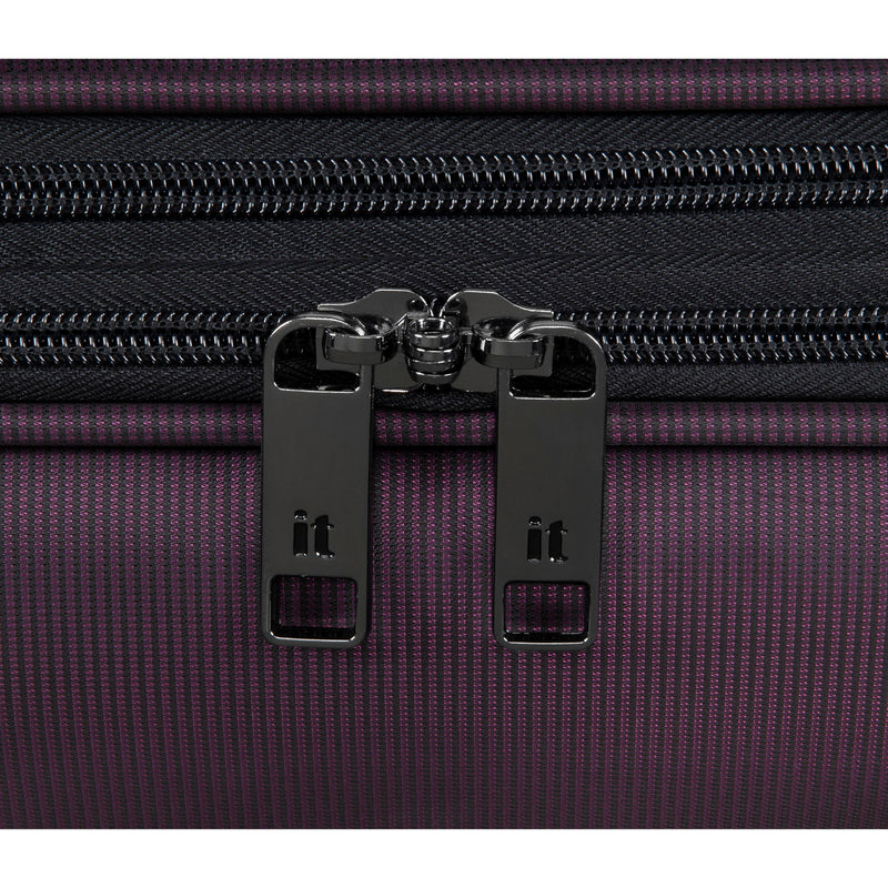 Debutant 3 Piece Softside 8 Wheel Spinner Luggage Set (Plum)