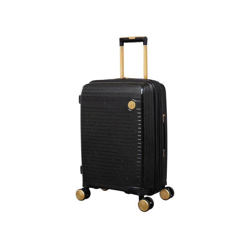 Spontaneous 3 Piece Hardside 8 Wheel Expandable Spinner Set (Black / Gold - Limited Edition)