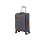 Beach Stripes 22" Softside Carry-On 8 Wheel Spinner (Black / Gray)