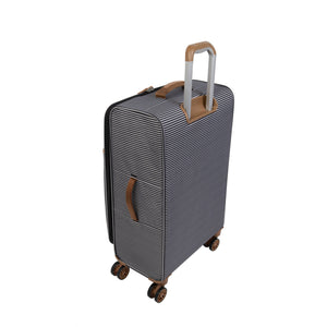 Beach Stripes 22" Softside Carry-On 8 Wheel Spinner (Black / Gray)