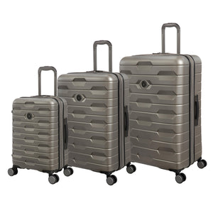 Erudite 3 Piece Hardside 8 Wheel Expandable Spinner Set (Grey)