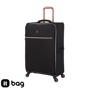 Divinity 30" Softside Checked 4 Wheel Spinner (Black)