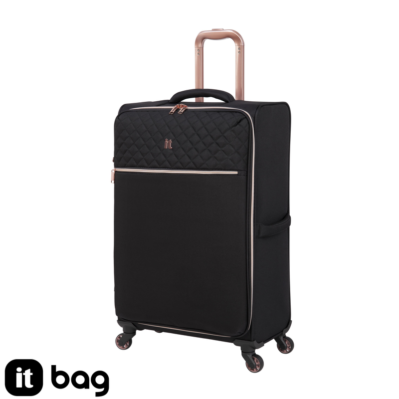Divinity 30" Softside Checked 4 Wheel Spinner (Black)