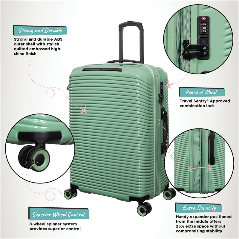 Traversed 21" Hardside Carry-On 8 Wheel Expandable Spinner (Hedge Green)