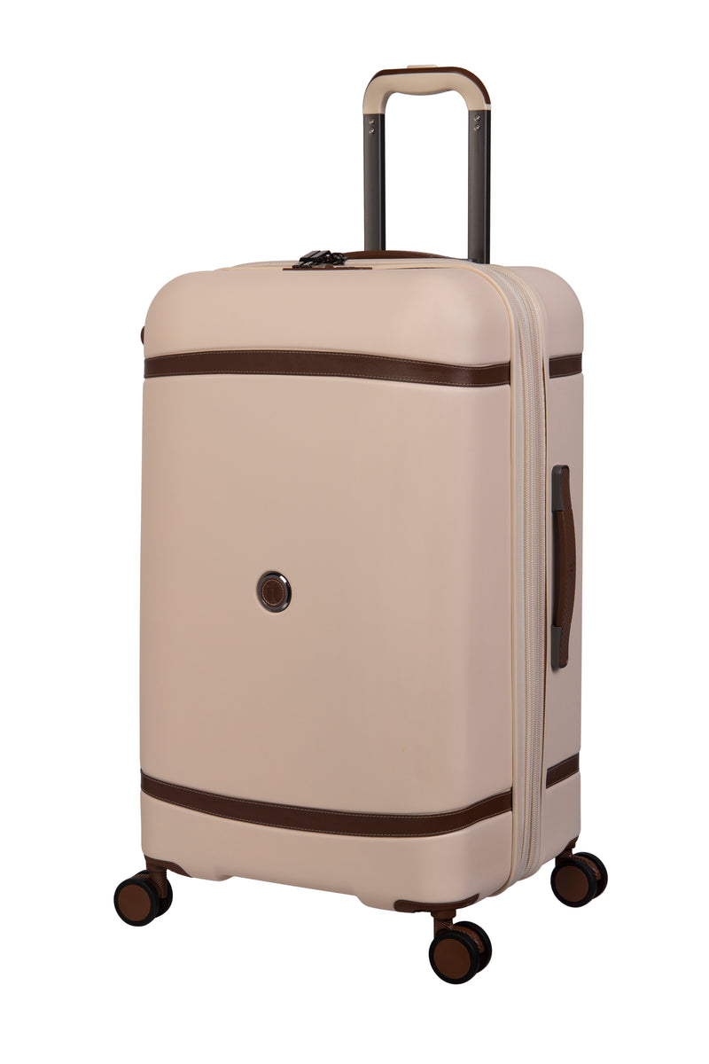 Extravagant 28" Hardside Checked 8 Wheel Expandable Spinner (Cream)