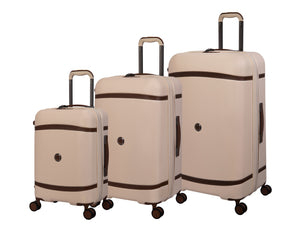 Extravagant 3 Piece Hardside 8 Wheel Expandable Spinner Set (Cream)