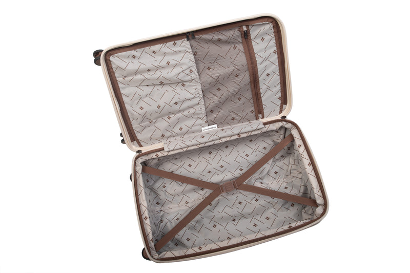 Extravagant 28" Hardside Checked 8 Wheel Expandable Spinner (Cream)