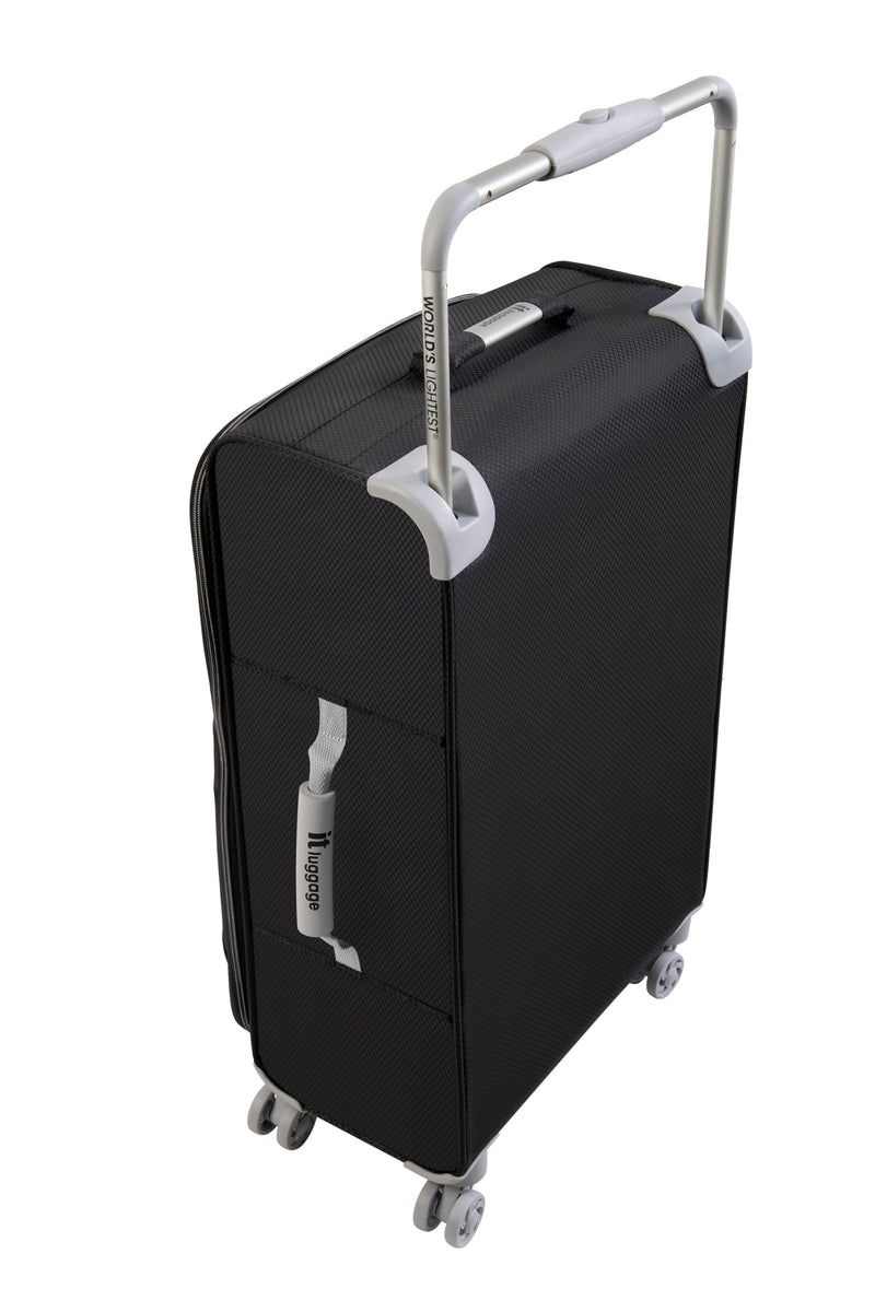 World's Lightest New York 32" Softside Checked Spinner Luggage (Black)