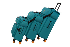 Simultaneous 3 Piece Softside 8 Wheel Expandable Spinner Set (Harbour Blue)