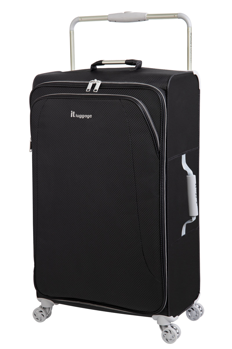 World's Lightest New York 32" Softside Checked Spinner Luggage (Black)