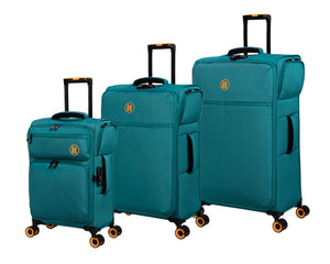 Simultaneous 3 Piece Softside 8 Wheel Expandable Spinner Set (Harbour Blue)