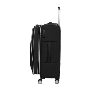 Expectant 3 Piece Softside 8 Wheel Expandable Spinner Set (Black)