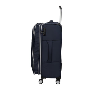 Expectant 3 Piece Softside 8 Wheel Expandable Spinner Set (Dress Blues)